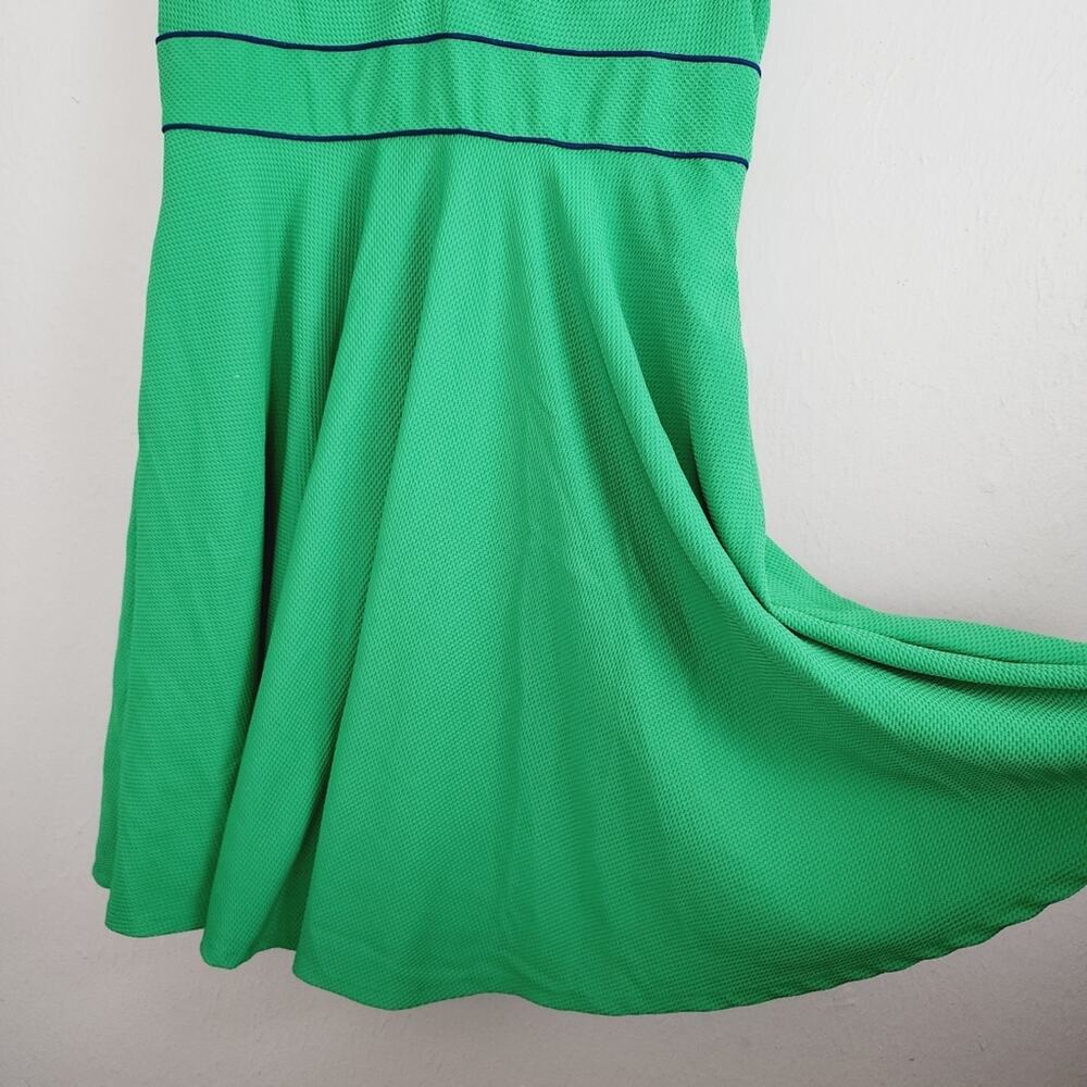 Hutch Anthropologie Kelly Green Navy Bow Fit & Flare Dress Wedding Guest XL - Picture 5 of 10